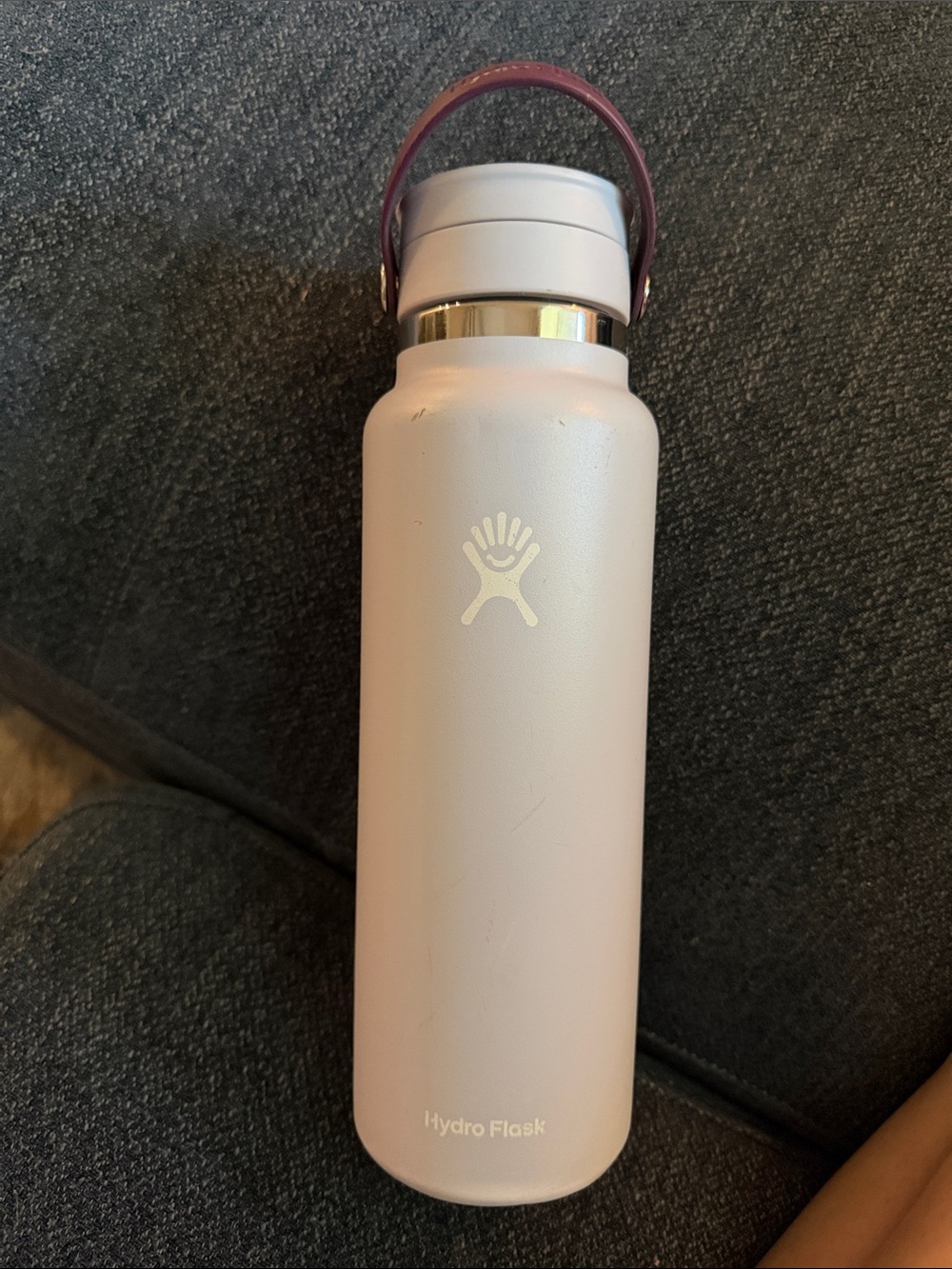 Hydro Flask 40oz Wide Mouth Bottle- Pale Lavender with Plum Carry Loop